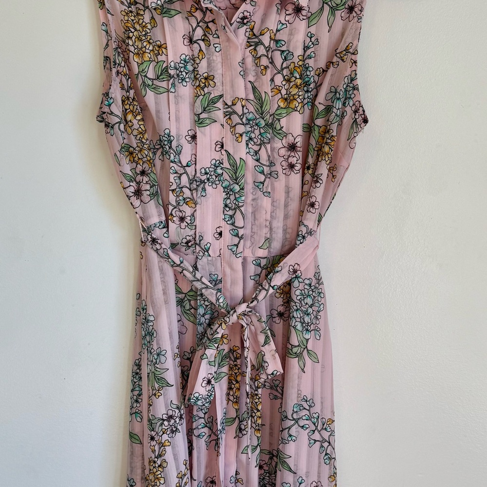 Nanette Lepore Pastel Pink Floral Sleeveless Dress